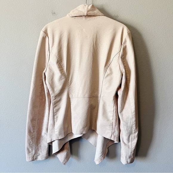 Blank NYC Soft Pink Faux Leather Suede Moto Jack Full Zip Size Small - Picture 7 of 10